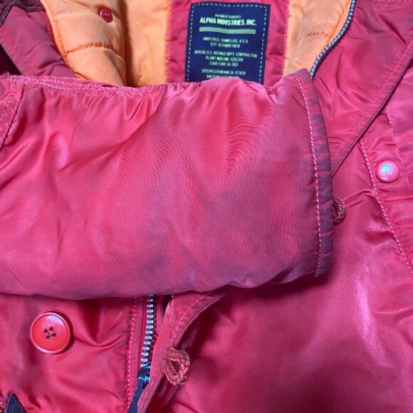 Alpha Industries Women Red Parka Type N-3B Extreme Cold Weather Medium - Picture 5 of 12
